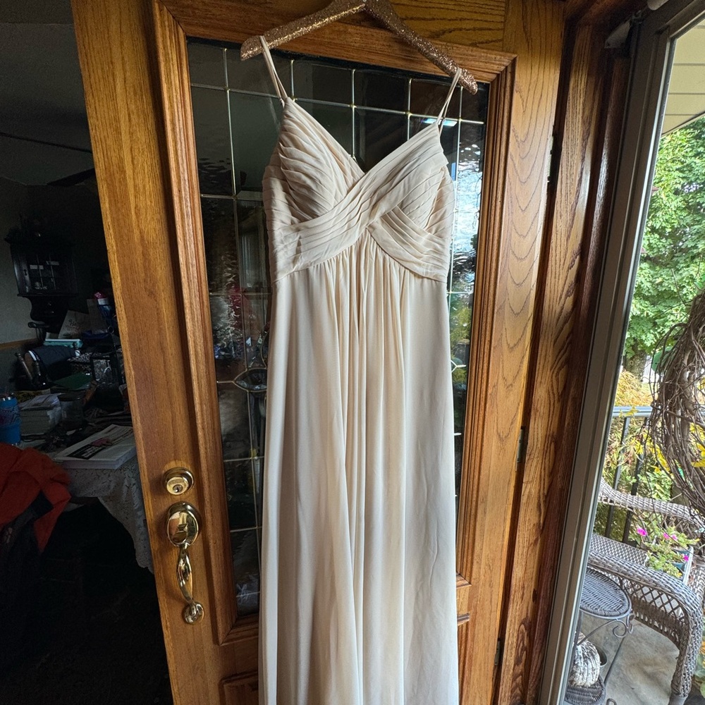 Azazie Champagne Bridesmaid Dress size US14
